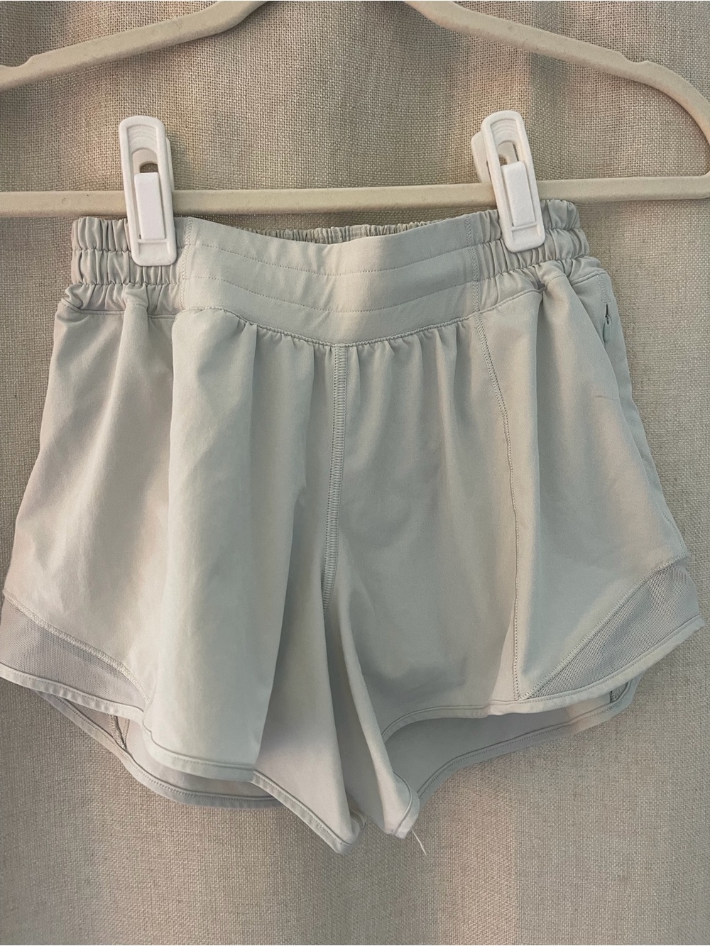 lululemon athletica Light Gray Athletic Shorts with Built-In Liner
